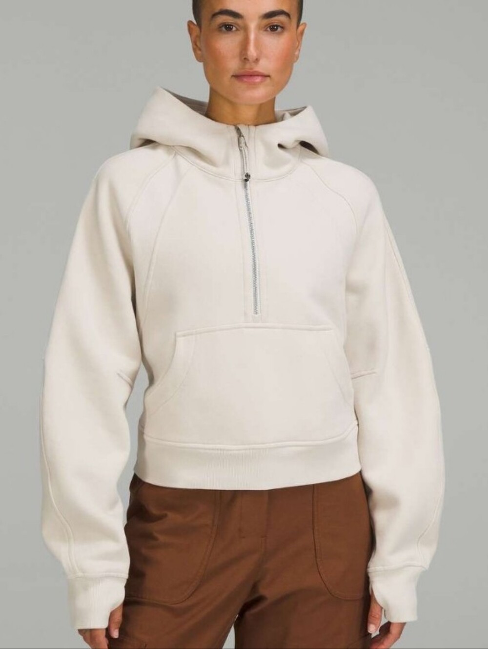 Lululemon Scuba Oversized Half-Zip Hoodie Natural Ivory Sweatshirt XS/S